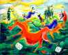 Petits chevaux Partie (50cm x 40cm)